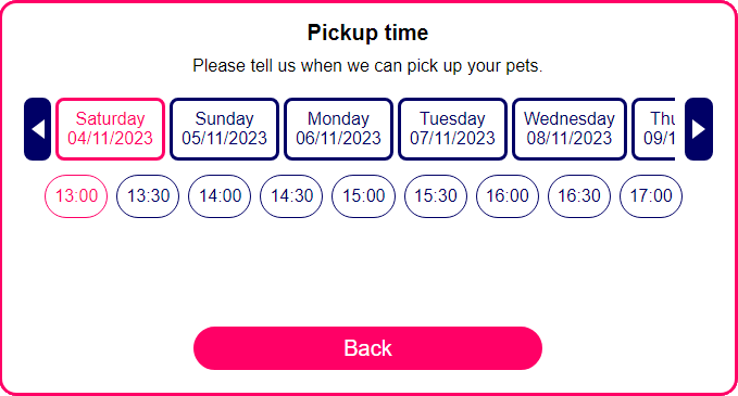 Collection pick up times